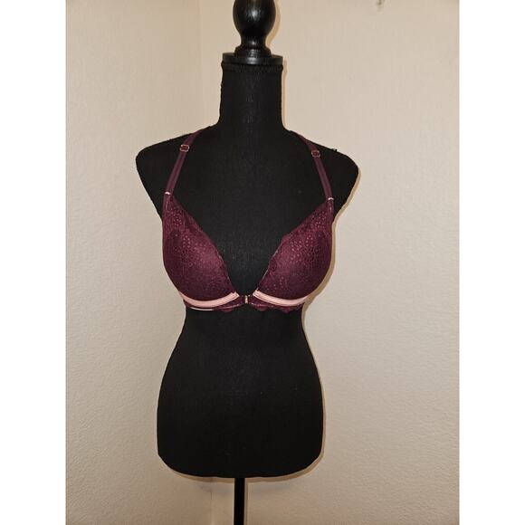 Victoria's Secret PINK Date Push Up Bra Padded Lace Racerback Size 32DD - Picture 3 of 13
